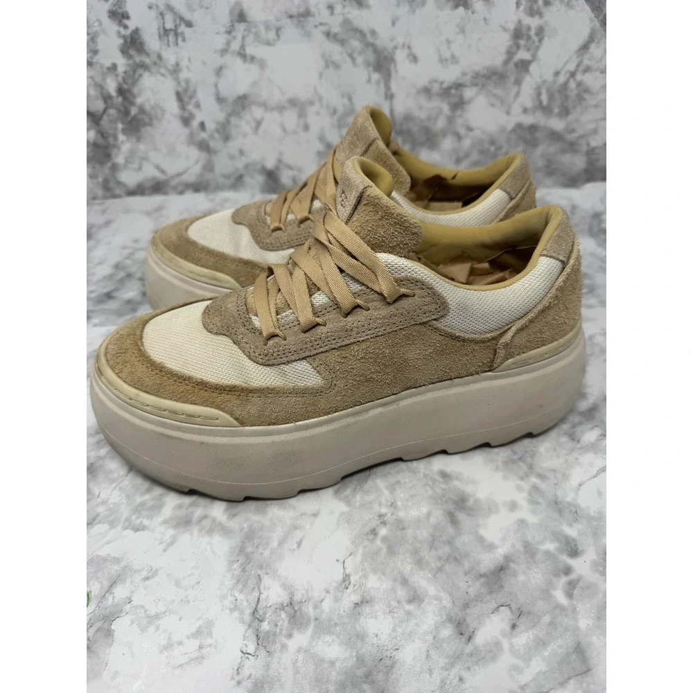 UGG Marin Lace Sand White Suede Platform chunky /Y2k /90's Sneakers 8.5